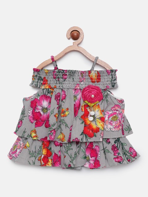 

Tiny Girl Girls Black And Red Floral Printed Top