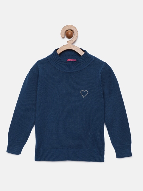 

Tiny Girl Blue Solid Pullover Sweater