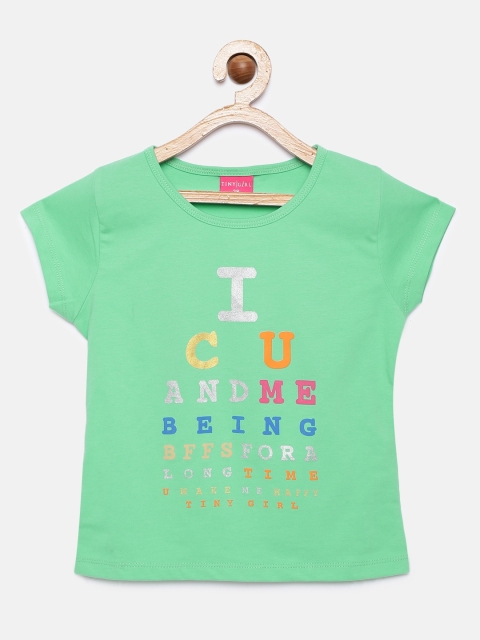 

Tiny Girl Green Printed Top
