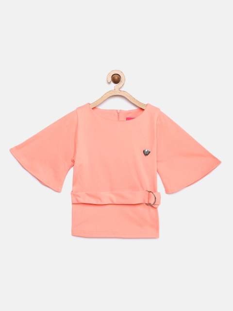 

Tiny Girl Girls Peach-Coloured Solid Top