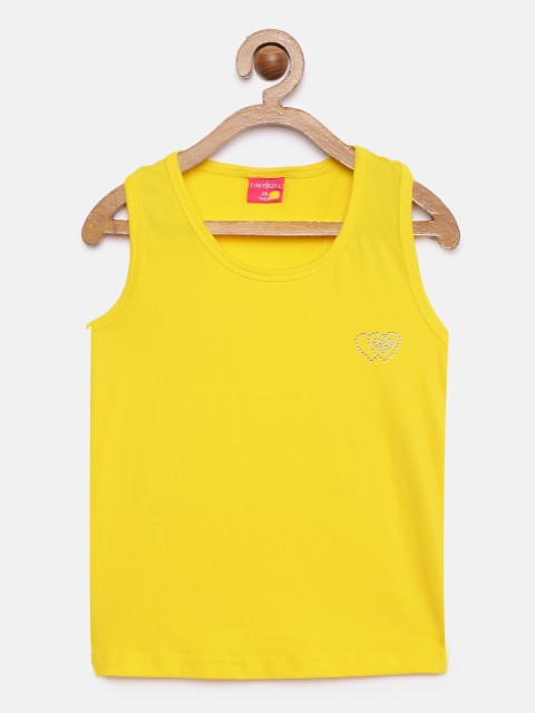 

Tiny Girl Yellow Solid Tank Top