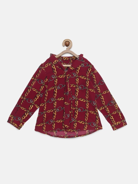 

Tiny Girl Maroon Printed Top