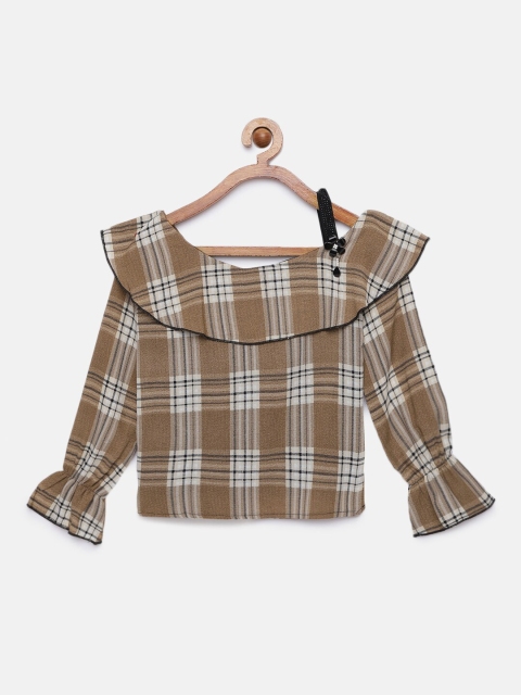 

Tiny Girl Beige & Brown Checked Top