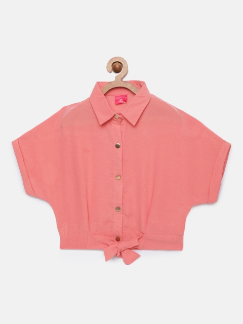 

Tiny Girl Pink Boxy Solid Casual Shirt
