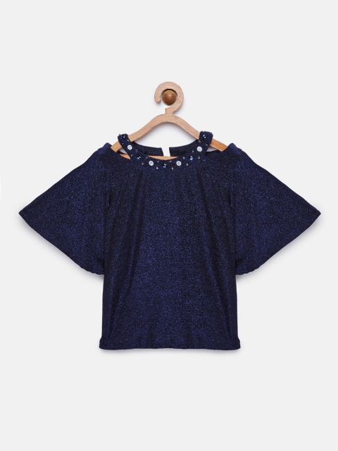 

Tiny Girl Navy Blue Shimmer Design Top