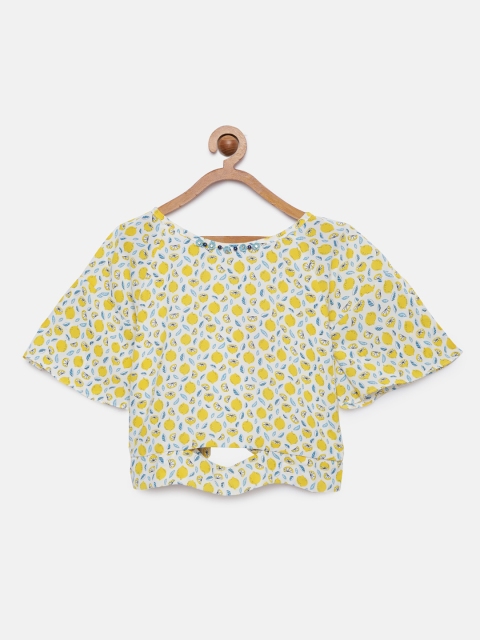 

Tiny Girl Off-White & Yellow Printed Top