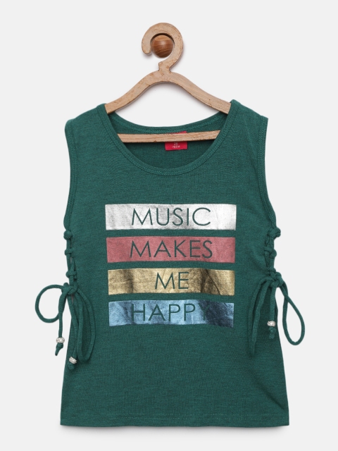 

Tiny Girl Green Printed Top