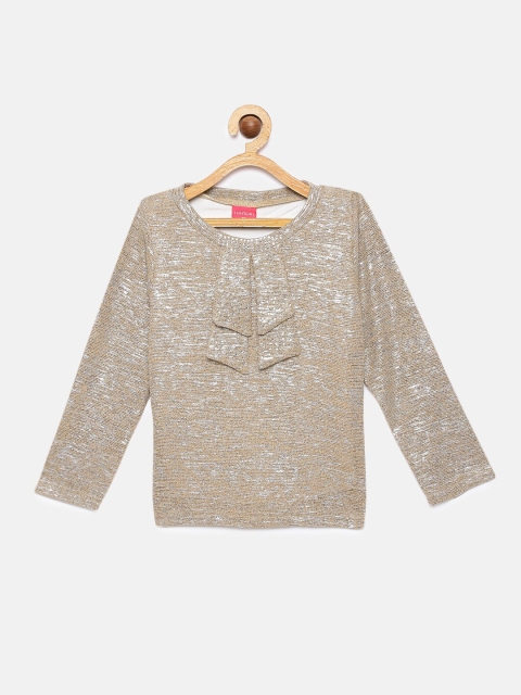 

Tiny Girl Girls Beige Self Design Top