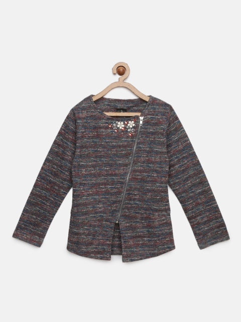 

Tiny Girl Multicoloured Self Design Knitted Top, Multi