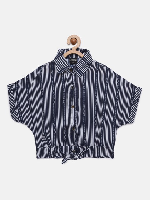 

Tiny Girl Girls Navy Blue Striped Shirt Style Top