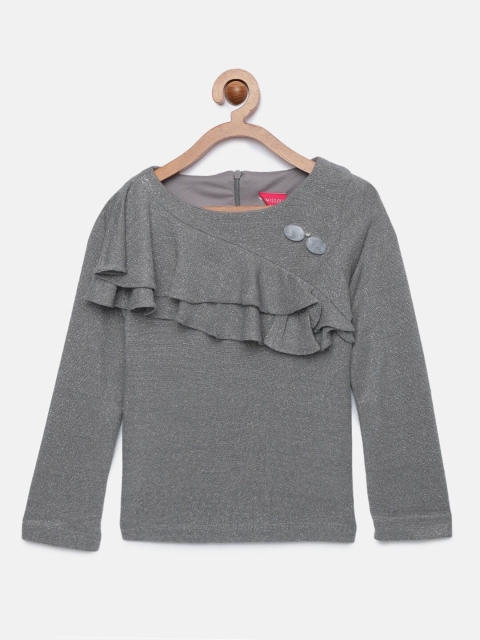 

Tiny Girl Grey Ruffle Design Top