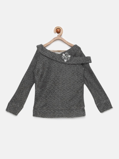 

Tiny Girl Grey Self Design Top