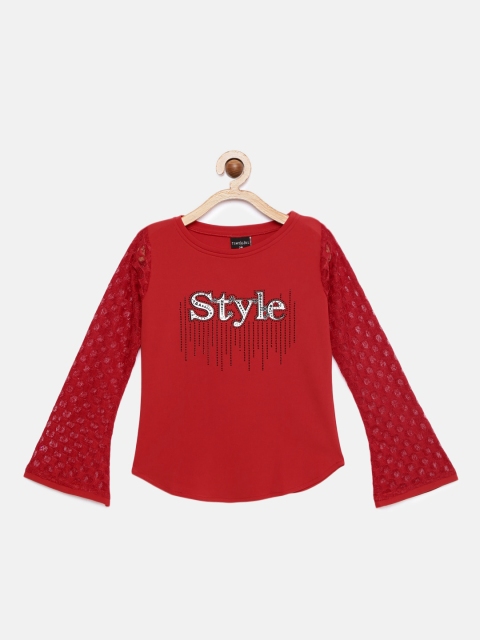 

Tiny Girl Girls Maroon Embellished Top