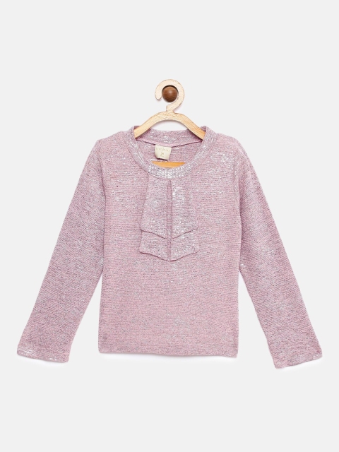 

Tiny Girl Girls Pink Self Design Top