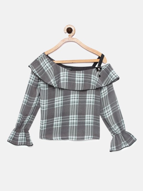 

Tiny Girl Grey & White Checked Top