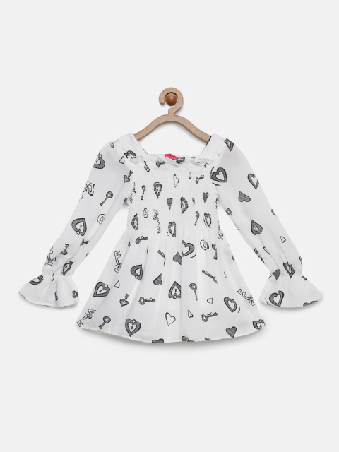 

Tiny Girl Off-White Printed Fit and Flare Dress