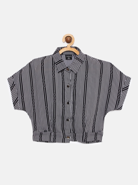 

Tiny Girl Girls Black & White Striped Shirt Style Top