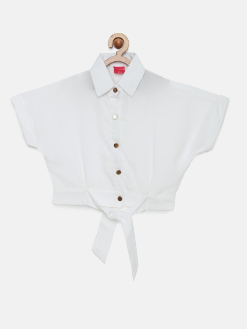 

Tiny Girl White Solid Shirt Style Top