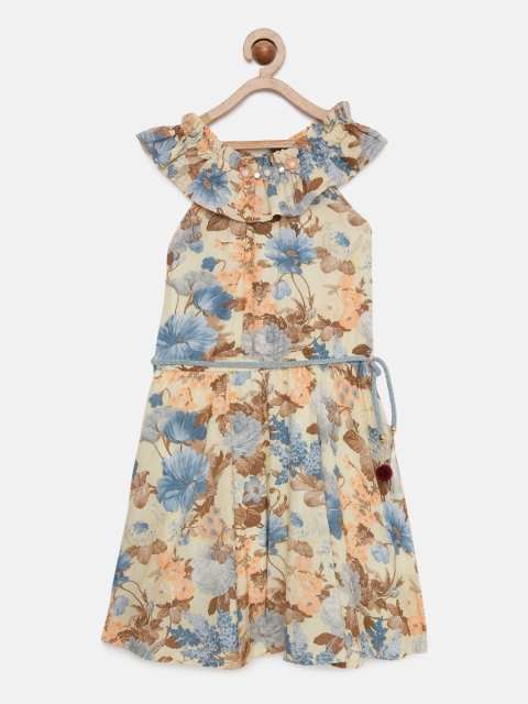 

Tiny Girl Multicoloured Floral Print Fit and Flare Dress, Multi