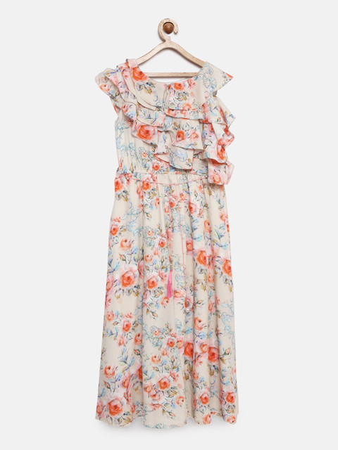 

Tiny Girl Multicoloured Printed Fit and Flare Dress, Multi