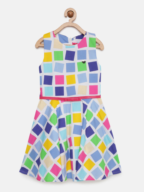 

Tiny Girl Multicoloured Printed Fit and Flare Dress, Multi