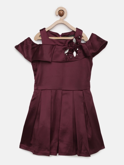 

Tiny Girl Magenta Solid Fit and Flare Dress