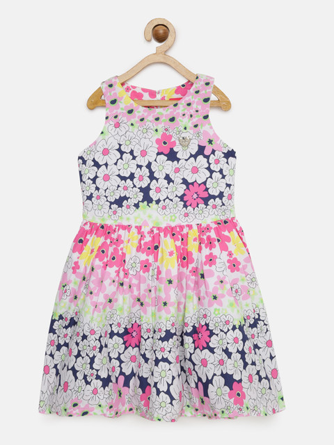 

Tiny Girl Multicoloured Printed Fit and Flare Dress, Multi