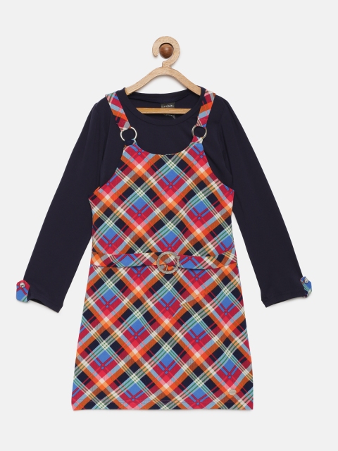 

Tiny Girl Girls Multicoloured Checked Pinafore Dress, Multi