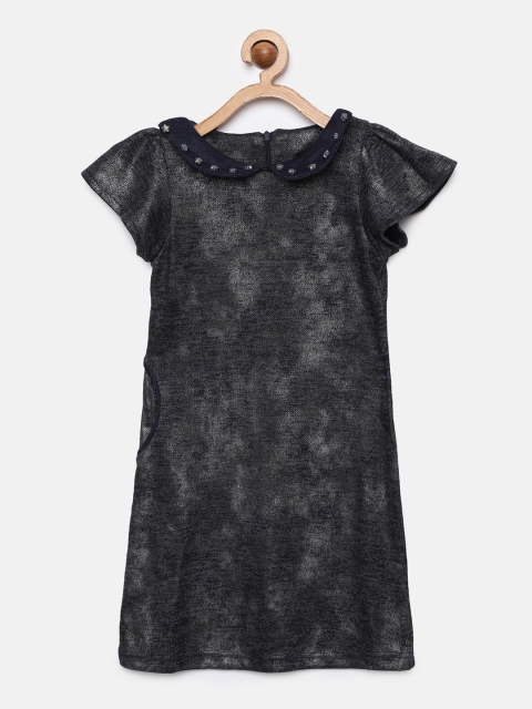 

Tiny Girl Girls Navy Blue Printed A-Line Dress