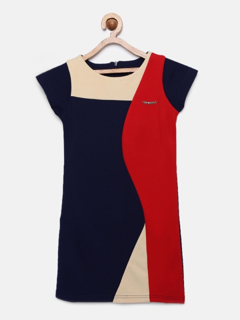 

Tiny Girl Girls Blue Colourblocked A-Line Dress
