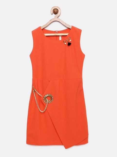 

Tiny Girl Orange Embellished Sheath Dress