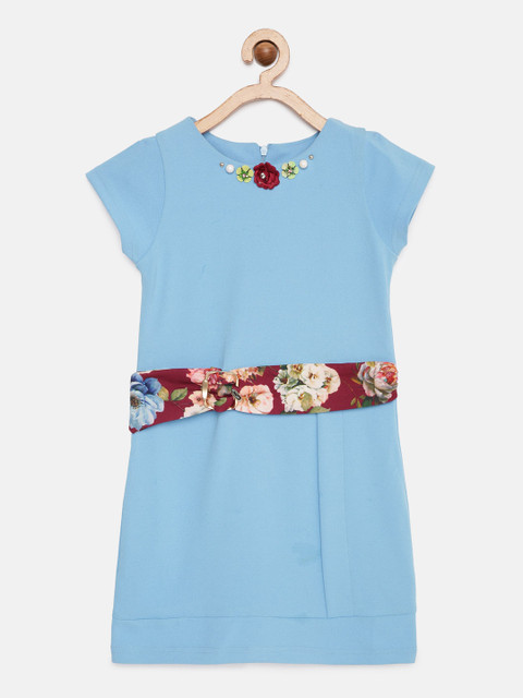 

Tiny Girl Blue Solid Sheath Dress