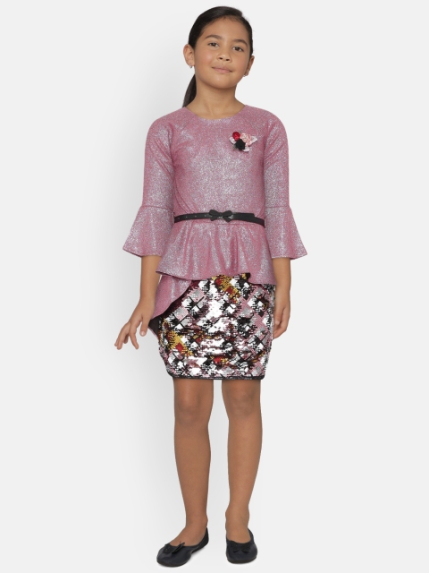 

Tiny Girl Pink Embellished Sheath Dress