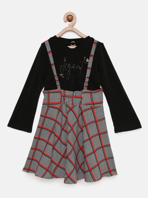 

Tiny Girl Red & Black Checked Pinafore Dress with Top