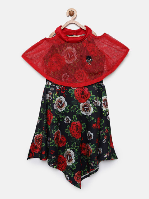 

Tiny Girl Multicoloured Printed Fit and Flare Dress, Multi