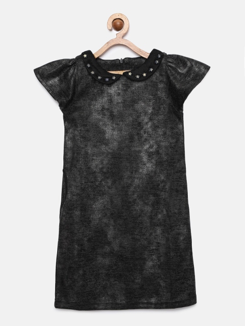

Tiny Girl Girls Black Printed A-Line Dress