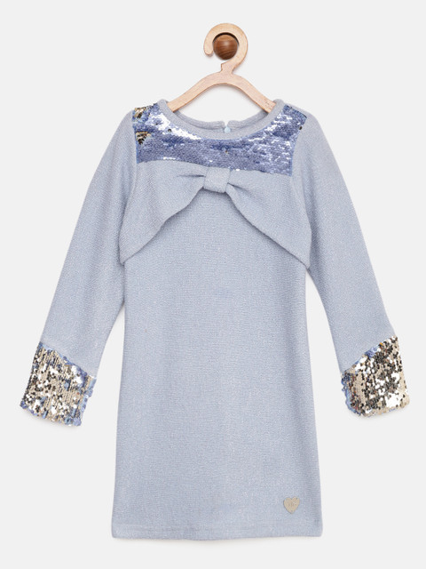 

Tiny Girl Blue Embellished T-shirt Dress