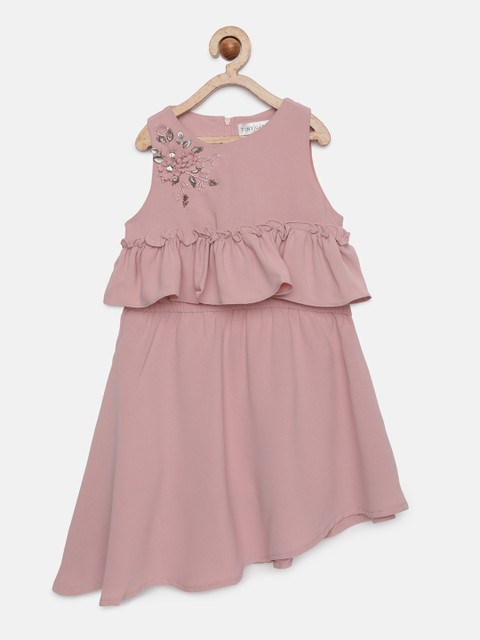 

Tiny Girl Rose Solid Fit and Flare Dress