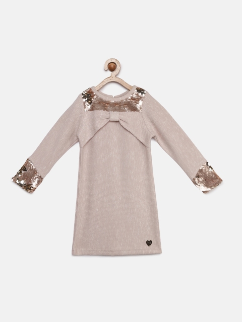 

Tiny Girl Peach-Coloured Embellished T-shirt Dress