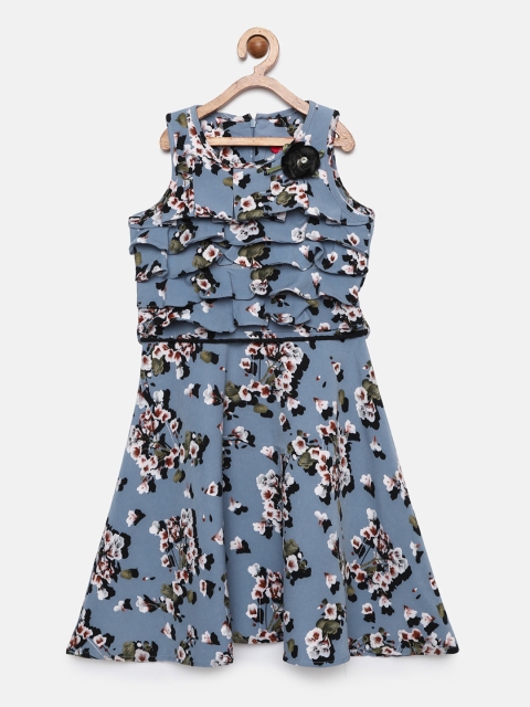 

Tiny Girl Girls Blue Printed A-Line Dress
