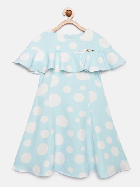 

Tiny Girl Blue & White Printed A-Line Dress