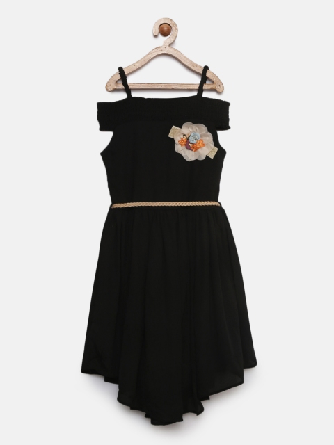 

Tiny Girl Black Solid Fit and Flare Dress