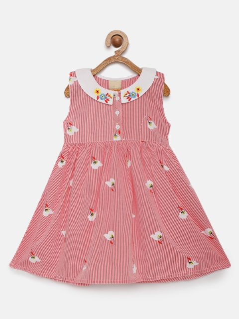 

Tiny Girl Red & White Printed Fit and Flare Dress