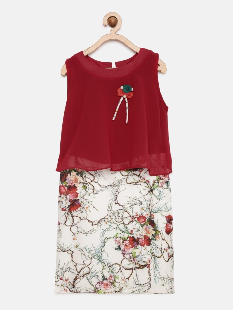 

Tiny Girl Red & Off-White Printed Sheath Dress