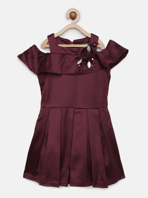 

Tiny Girl Magenta Solid Fit and Flare Dress