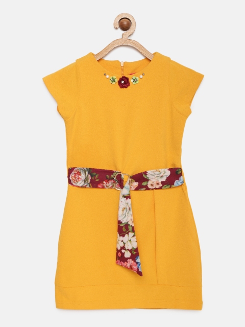 

Tiny Girl Girls Yellow Solid A-Line Dress