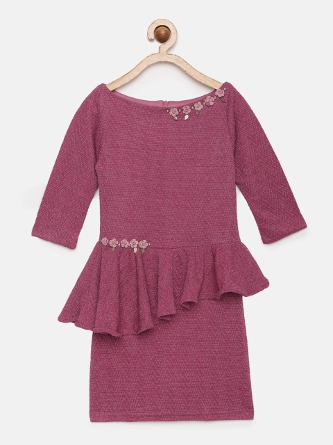 

Tiny Girl Girls Pink Solid Peplum Dress