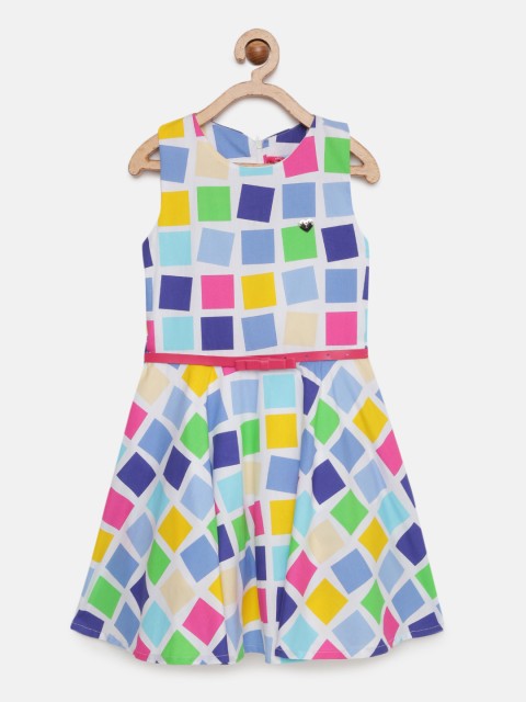

Tiny Girl Multicoloured Printed Fit and Flare Dress, Multi