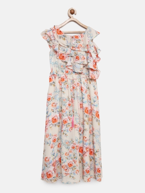 

Tiny Girl Multicoloured Printed Fit and Flare Dress, Multi