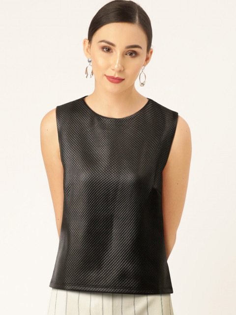 

Madame Women Black Self Design Top